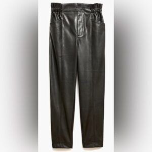 NWOT- Madewell Vegan Leather Pull-On Paperbag Pants Sz12